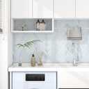 Modern Peel and Stick Wallpaper White and Blue Striped Wallpaper Boho Contact Paper 17.3''393'' Self Adhesive Wall Paper Removable Line Wallpapers Decorative for Bedroom Bathroom Cabinets Dcor