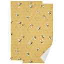 Wamika Cute Yellow Bees Honey Hand Bath Towel Shower Towels Set Bumblebee Gnomes Beehive Kitchen Hanging Gym Bathroom Towel Highly Absorbent 2pcs