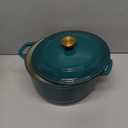 Mueller DuraCast 6 Quart Enameled Cast Iron Dutch Oven Pot with Lid, Heavy-Duty, Oven Safe up to 500 F & Across All Cooktops, Wedding Registry Ideas & Gifts, Emerald