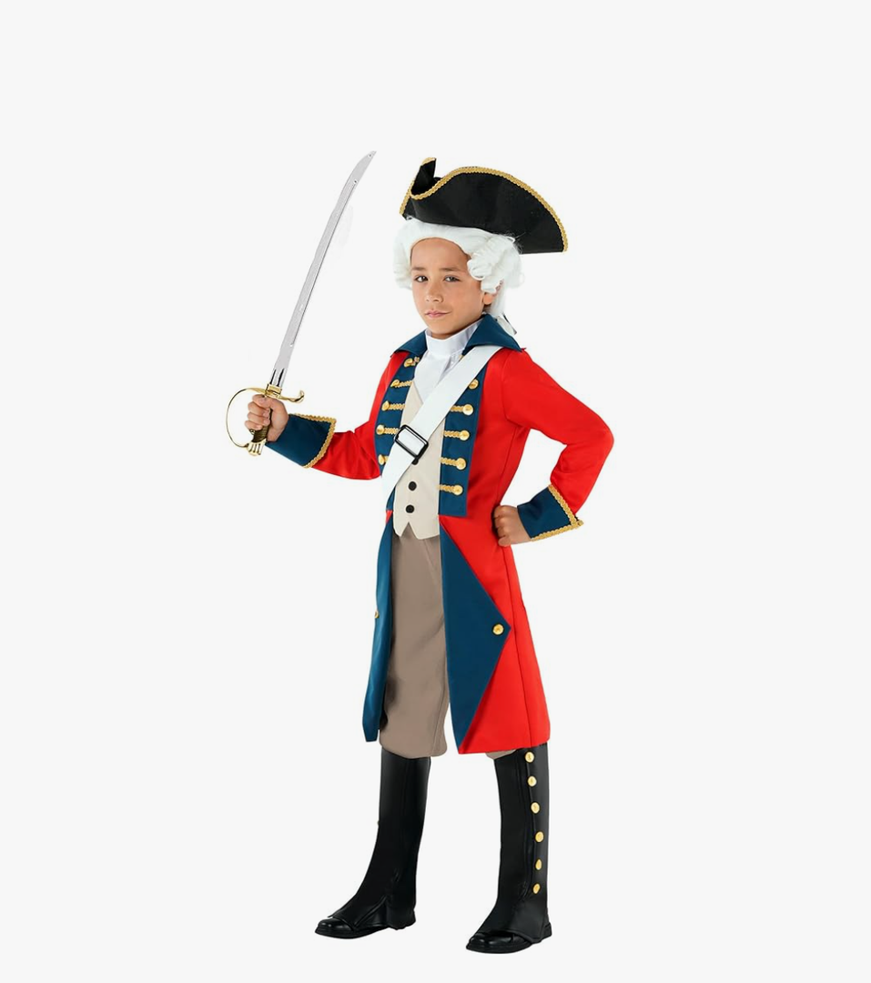 Morph - Revolutionary War Costume Kids - Colonial Costume Boys - British Red Coat Costume - Napoleon Costume Kids ,Size XL