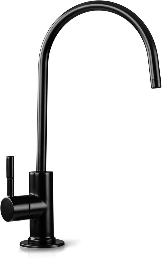 iSpring GA1-ORB Lead-Free Reverse Osmosis, Countertop Bar Sink RO Drinking Water Faucet, Contemporary Style, High Spout, Oil Rubbed Black - 1/4"
