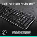 Logitech K270 Wireless Keyboard for Windows, 2.4 GHz Wireless, Full-Size, Number Pad, 8 Multimedia Keys, 2-Year Battery Life, Compatible with PC, Laptop, Black (1 Pack)