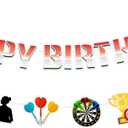 Dart Themed Party Decorations Dart Party Banner Target Dart War Banner Garland for Kids Adults Birthday Party Supplies