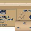 Tork Multifold Hand Towel, Natural, 100% recycled, FSC certified, Compatible with H2 Dispensers, 16 packs x 250 sheets (MK520A)