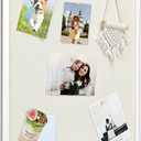 Linen Bulletin Board, Large Pin Board for Wall,20"x30",White Wood Frame