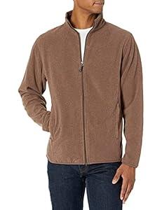 Amazon Essentials Men's Full-Zip Fleece Jacket - Discontinued Colors, Brown Heather, X-Small