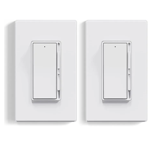 LED/CFL Lights and 600W INC/HAL Bulbs, Single Pole/3-Way LED Slide Dimmer Light Switch, Wall Plate Included, UL Listed, 2 Pack, Matte White