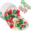 4 x Gingerbread House Green & Red Pom-Poms Clear Slime, Good Stretchy Premade Slime, Slime Party Favors for Kids, Sensory Toys Girls Gifts & Boys Gifts Birthday Easter Hallowmas Christmas Slime