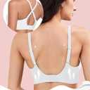 Deep V Bras for Women No Underwire Seamless Wireless Plunge Bra | Jelly Bra, Breathable Bralettes, Support Lift, Underoutfit Bra, U-back/X-back, Comfortable Semi-fixed Pads, Bra Extender (White, XXL)