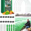 NEW Plant Covers Freeze Protection Kit,10x33FT 1.3 oz/yd Frost Blanket,36 Hoop,12 Peg, Reusable Garden Bed Covers for Winter, Green house Tunnel, Snow & Pest Protection for Outdoor Plant & Raised Bed