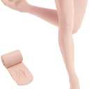 HETH Ballet Tights for Girls - Ultra Soft Dance Tights Convertible Tight (8-12 Years, Ballet Pink (More Peach) - 1 Pairs)