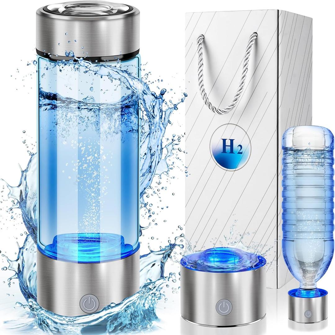2025 New Hydrogen Water Bottle, Hydrogen Water Bottle Generator, 3-Min Rapid Electrolysis, 2000+ PPB Hydrogen Water, 450ml Portable Hydrogen Water Generator for Office, Daily Drinking and Gifts