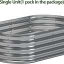 Zizin 1 Pack Galvanized Raised Garden Bed Metal Oval Raised Garden Beds Outdoor Planter Box for Vegetables (4x2x1.3FT, Silver)