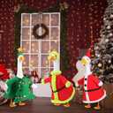 3 Set Christmas Goose Outfit Santa Claus Snowman Christmas Tree Lawn Porch 23" Goose Clothes Xmas Costume for Winter Xmas Outdoor Patio Yard Decor