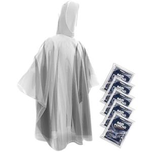 Hagon PRO Disposable Rain Ponchos for Adults, (5 Pack)