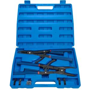8MILELAKE 16 Inches Heavy Duty Snap-Ring Pliers External and Internal Pliers, Straight, 45, 90 Tips