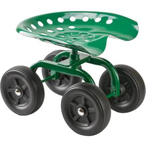 Garden cart on Wheels,Rolling Garden with 360 Degree Swivel seat for Women Men,Gardening stools for Seniors,Scooter for Patio, Yard, and Outdoors (Green)