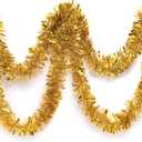Anderson's Metallic Gold Tinsel Twist Garland, 25ft Holiday Decoration, Christmas Tree Trim, Parade Float Decor, Party Supplies, Halloween, Graduation, Indoor Outdoor Event Garland