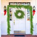 6 Ft Christmas Norfolk Pine Garland Real Touch Artificial Faux Greenery Christmas Garland Decorations for Home Mantle Table Fireplace Stairs Door Indoor Outdoor Holiday Decor