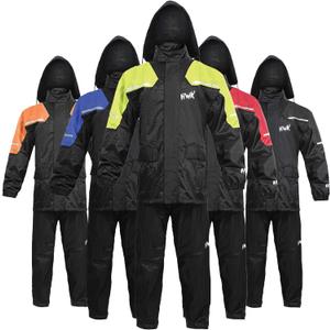 HWK Motorcycle Rain Suit for Men and Women, Two-Piece Waterproof Motorcycle Rain Gear with Reflective Jacket and Pants, All-Season Weatherproof Protection for Riding, Hi-Vis Green, 2X-Large