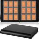 Toploader Binder,Trading Card Binder Storage Hold up 288 Cards 9-Pocket Top Loader Binder with Sleeves for 3"x4" Rigid Toploaders Hard Cases (9Carbon Fiber Black)