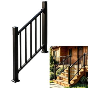 Stair Deck Railing with Post, 36" W x 36" H Porch and Deck Railing Kit