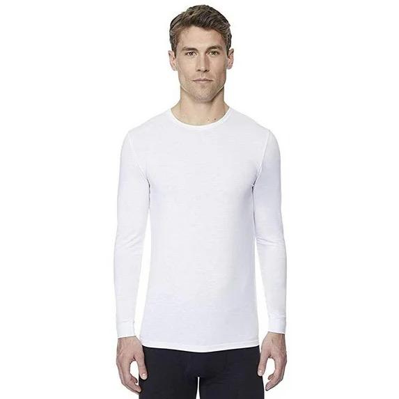 32 DEGREES Weatherproof Mens Long Sleeve Crew Neck White, Large