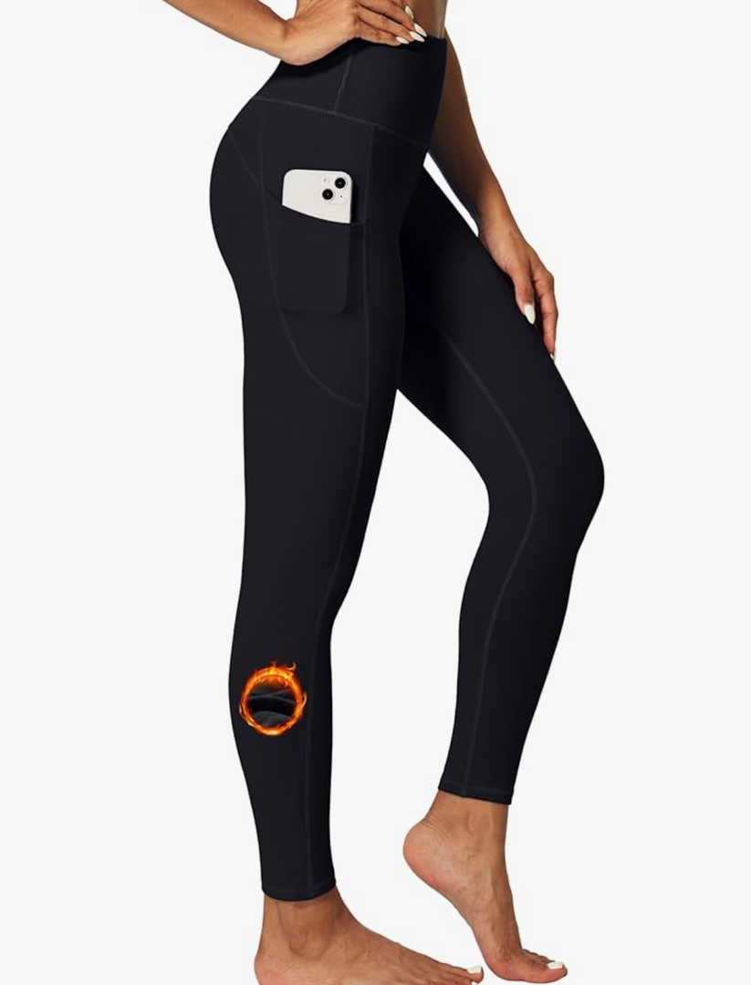 IUGA Fleece Lined Leggings Women Thermal Leggings for Women Winter Warm Tights High Waisted Hiking Yoga Pants with Pockets