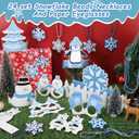 48pcs Winter Party Favor Snowflake Winter Wonderland Party Decorations Snowman Bear Penguin Paper Eyeglasses Bead Necklaces Supplies Photo Booth Props for Holiday Shower Birthday
