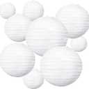 10Pcs White Round Paper Lanterns for Home Decor, Hanging Paper Lamps Have Excellent Decorative Effects and can Bring a Warm and Romantic Atmosphere to Spaces to Meet Decorative Needs.