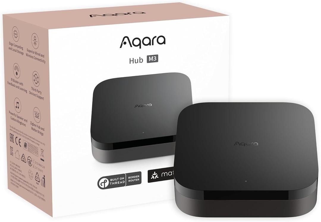 Aqara Smart Home Hub M3 for Advanced Automation, Matter Controller, Thread Border Router, Features Zigbee, Bluetooth, Wi-Fi, PoE, IR, Supports Apple HomeKit, Alexa, SmartThings, Home Assistant, IFTTT
