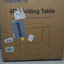 Byliable Folding Table 4 Foot Portable Heavy Duty Plastic Fold-in-Half Utility Table Small Indoor Outdoor Adjustable Height Folding with Carrying Handle, Camping and Party,White | Portable, Heavy Duty, Fold-in-Half, Indoor Outdoor, Adjustable Height, Folding
