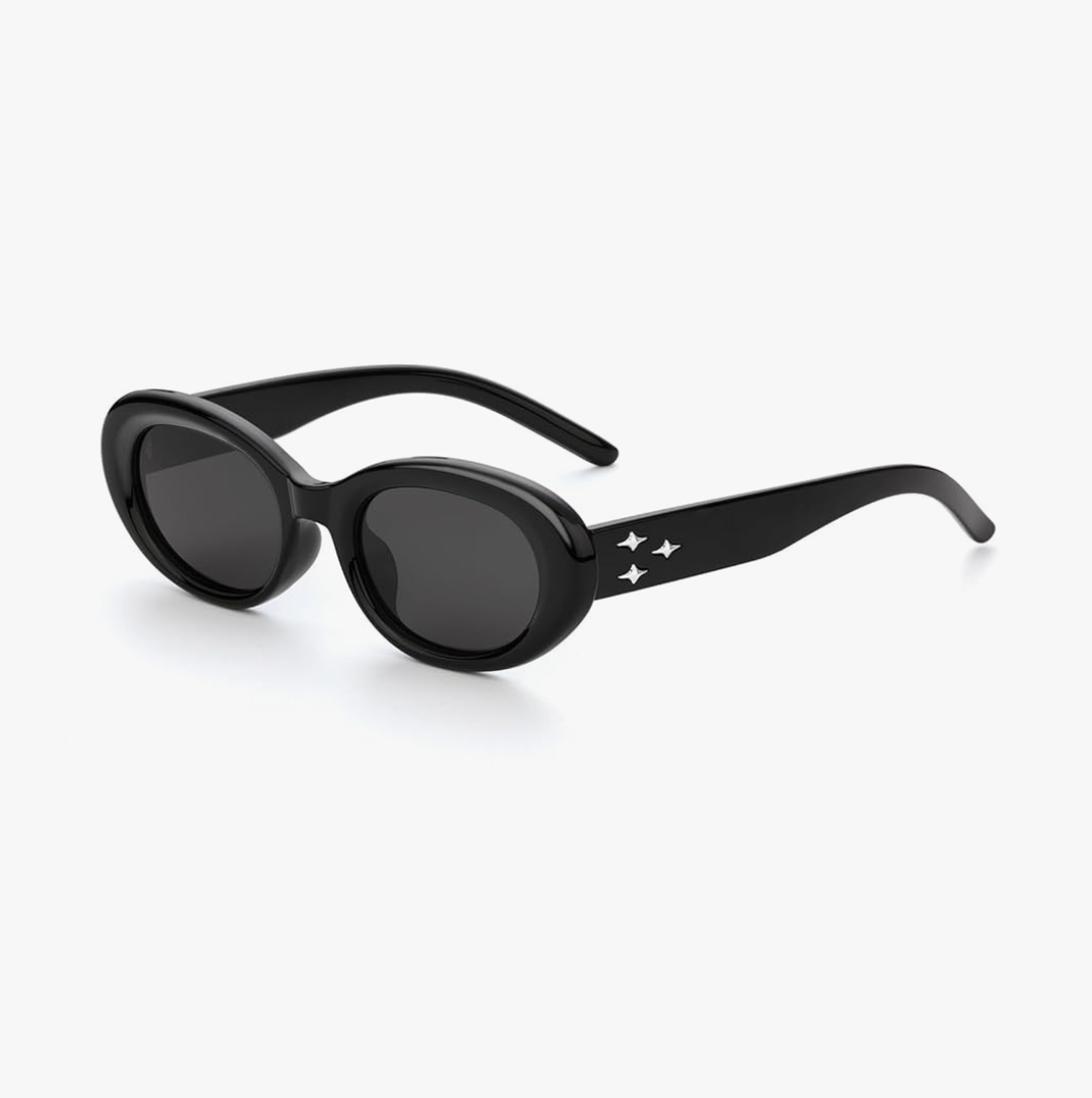 Medium Polarized Oval Sunglasses for Women Men, Big 90s Cat Eye Sunglasses Womens UV400 Protection