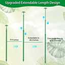2 x Extendable Plant Stakes, Length Scalable from 17.9IN to 42.3IN Plant Support Stake, Orchid Sticks with Clips for Indoor Outdoor,Garden Stakes for Plant,Tomato,Vegetables,Monstera,Vine - 3Pack