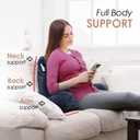 Nestl Reading Pillow with Shredded Memory Foam, Designed for Sitting Up in Bed and Couch, Back and Arms Adjustable Support for Adult & Teens Backrest Pillows for Reading, with Washable Cover Navy Blue
