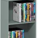 Furinno Jaya DVD Shelf, 8-Tier Tall Narrow CD Rack, Media Shelf with Adjustable Shelves, DVD Storage Cabinets for CD Bluray Game Disc, Easy Assembly, for Living Room, Home Office, Sage Green