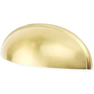 goldenwarm 10 Pack 3 in Light Brass Bin Cup Pulls Brushed Gold Cabinet Pulls Gold Cup Drawer Dresser Hardware Closet Door Pulls