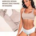 Werkiss Wireless Bralettes Natural Lift Racerback Bras for Women No Underwire Light Support Sports Bra (L)