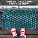 MAINEVENT Lobster Rope Mat Seafoam 30x17 Inch, USA-Designed Lobster Rope Door Mat Outdoor, All-Weather Nautical Door Mat, Non-Fade Lobster Doormat, Front Door Welcome Mat