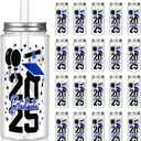 Vesici 24 Pcs Graduation Plastic Cups with Lid and Straws 13.5 oz 2025 Graduate Tumblers Graduation Gifts Drinking Cups with Decorative Bows for Class of 2025 Party Favors Decorations (Blue)