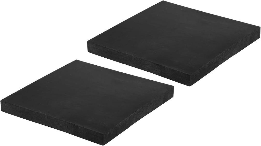 PATIKIL Rubber Anti-Vibration Pads, 2 Pcs Square Vibration Isolation Mats 6" x 6" x 0.6" for HVAC Air Conditioner Air Compressor Washer Dryer, Black