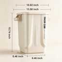 Kitchen Trash Can, Plastic Square Trash bin, 8 Gallon,White