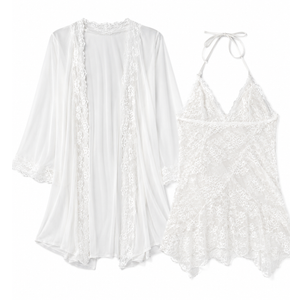 Women's Lace Lingerie, White, XL