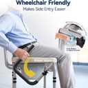 M77 Drop Arm Bedside Commode, Portable Toilet for Adults 400lbs