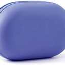 Silicone Makeup Bag, Travel Cosmetic Organizer Pouch with Zipper for Women (Blue)
