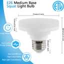LED Puck Light Bulb with E26 Screw, Mini Flat Light Bulb, 10W Equivalent CFL 75W, Dimmable, 1100LM, 5000K, E26 Medium Base, ETL Listed, Low Profile Squat Bulbs for Home Fixture. (5000K, 2 Pack)
