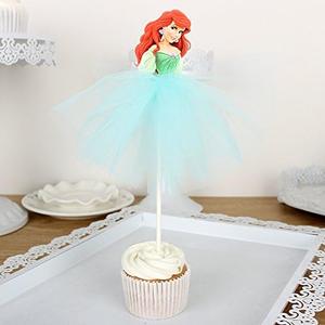 4pc Ariel Mermaid Cake Toppers, Cupcake Toppers, Centerpieces, Little Mermaid Theme, Teal Blue