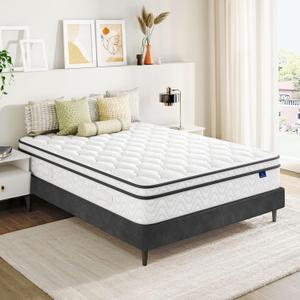 Vesgantti Queen Mattress, 10 Inch Hybrid Mattress in a Box with Memory Foam & Pocket Spring, Ergonomic Design for Pressure Relief, Medium Firm Feel,60"*80"*10"
