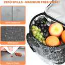 Tirrinia Insulated Lunch Bag for Women Men, Leakproof Lunch Box Containers for Adult, Work, School, Soft Lunchbox for Kids,Boys, Adult Cooler Bag for Picnic Hiking Beach,Charcoal (Medium -8L)