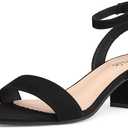 DREAM PAIRS Women's Open Toe Ankle Strap Low Block Chunky Heels Sandals Party Dress Pumps Shoes (9 Wide)